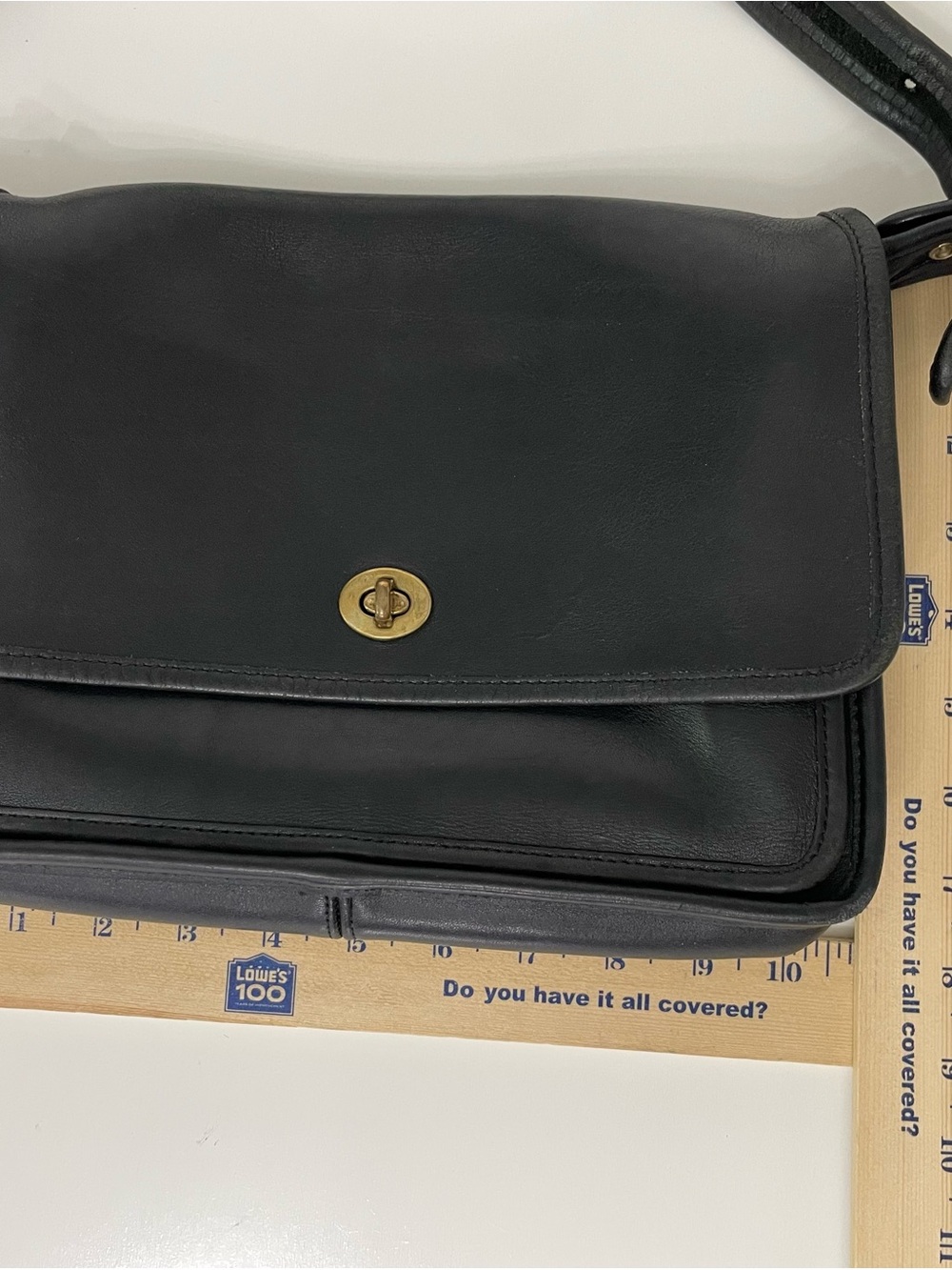 Coach Original Classics Leather Compartment Shoulder Bag Black VTG Purse 9850 - Picture 11 of 16